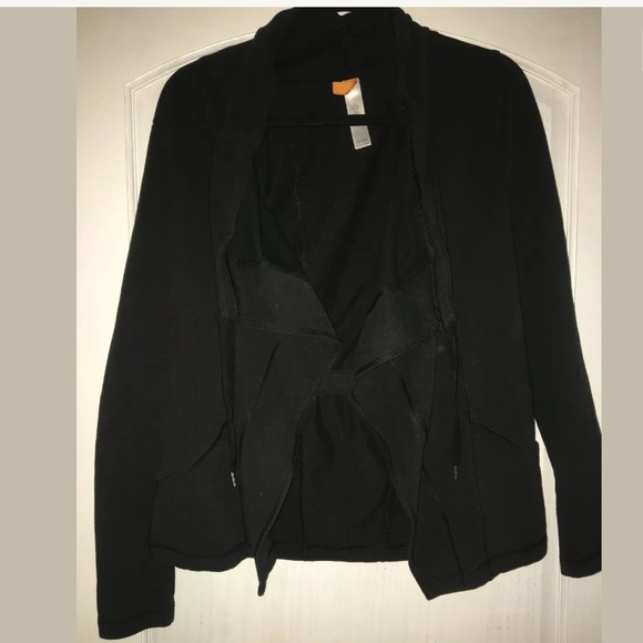 Lucy Black Medium Drape Front Workout Jacket - Picture 1 of 5